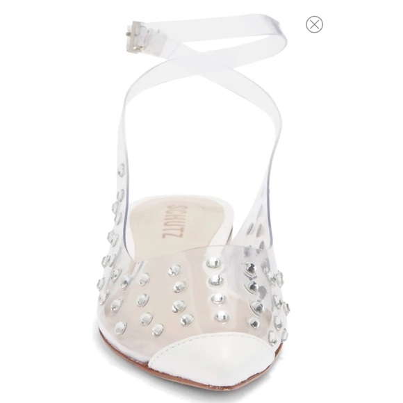 Schutz Biina Studded Clear Sandal Size US 8 - Picture 3 of 7